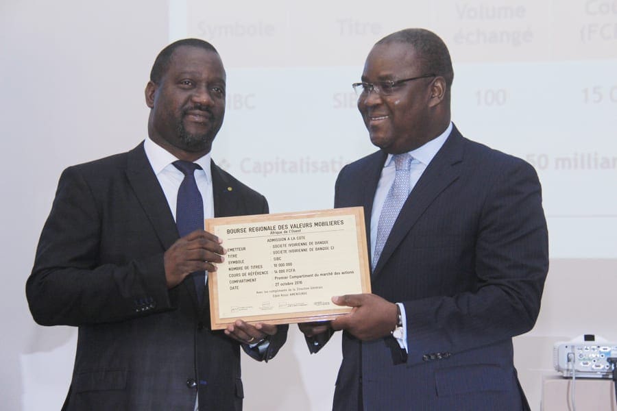 Première cotation de la Société ivoirienne de Banque à la Bourse régionale des valeurs mobilières d’Abidjan
