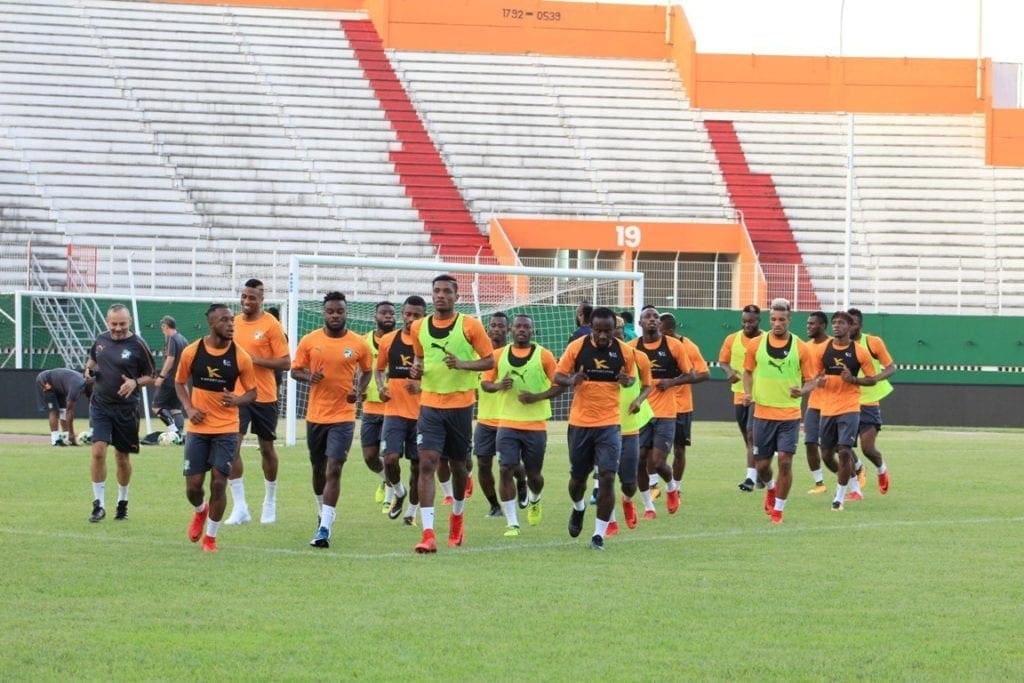 Entraînement des Éléphants avant le match contre le Maroc