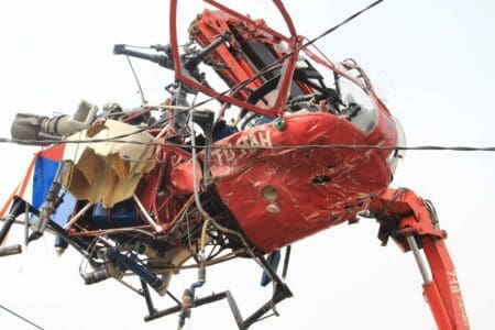 Le Crash d’un hélicoptère civil fait 4 blessés à Port-Boüet au Sud d’Abidjan