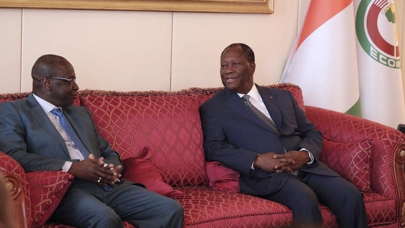 Formation des jeunes diplômés à la banque mondiale, entretien entre le président Alassane Ouattara et Ousmane Diagana de la Banque Mondiale