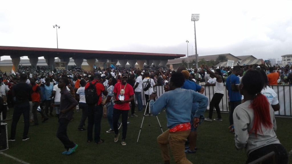 Meeting de l’opposition à Abidjan, le FPI et le PDCI au palais des Sports de Treichville