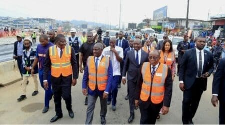 TRAVAUX DE RENFORCEMENT ET D’ÉLARGISSEMENT DE LA LIAISON YOPOUGON-ROUTE DE DABOU : LE TAUX D’EXÉCUTION ESTIME A 75%, SELON LE MINISTRE AMEDE KOUAKOU