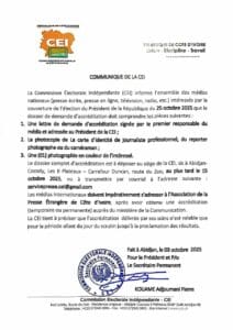 Communiqué CEI